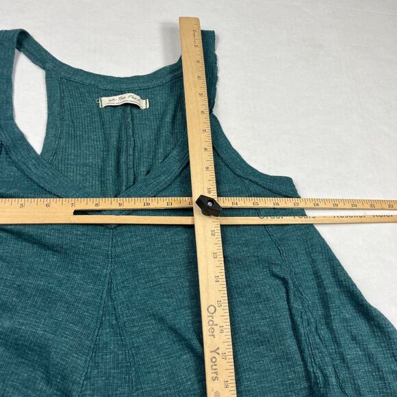 We The Free People Crush On You Tank Top Teal Sleeveless V-Neck Relaxed Fit M - Picture 7 of 10